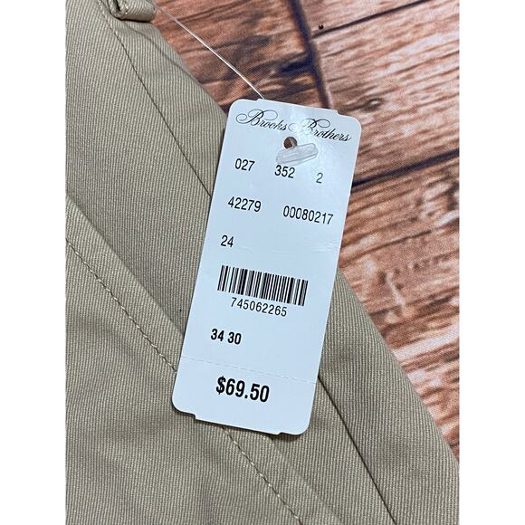NEW Brooks Brothers Advantage Chino Pants Clark Fit Men’s Size 34 x 30 Khaki - Picture 9 of 10